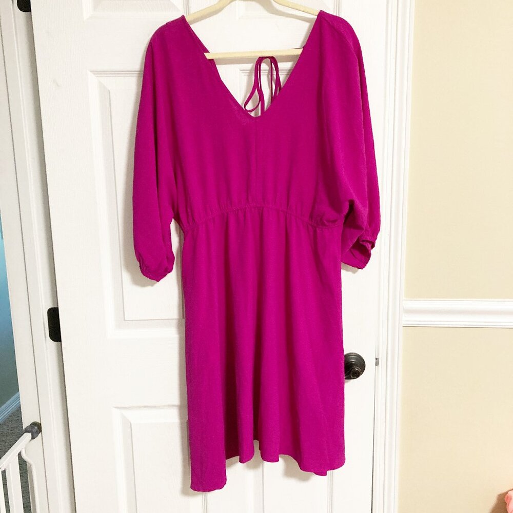 Molly Bracken Front & Back V-Neckline Dress Size XL NWT 1/2 Sleeve